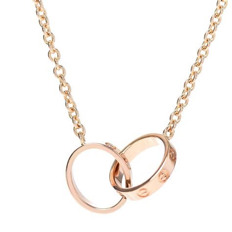 pink gold interlocking love necklace